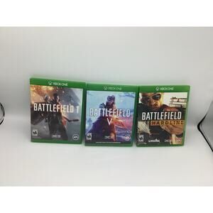 Battlefield 1 & V  & Hardline Xbox One Bundle Used Good Condition Case and Dis